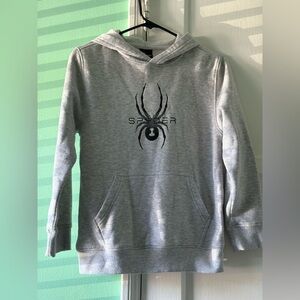 Spyder Light Gray Hoodie with Black Spider Logo